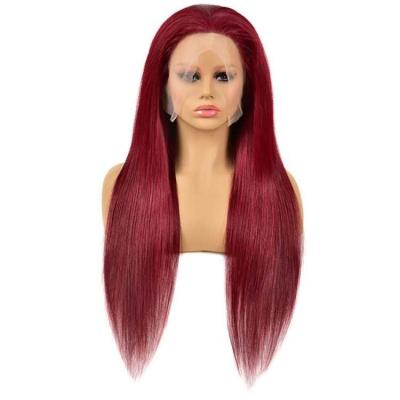 China Straight Lace Front Brazilian Hair Wig Human Hair HD Lace Front Wigs 99J Burgundy Wave Silky Straight Transparent Lace Wigs for sale