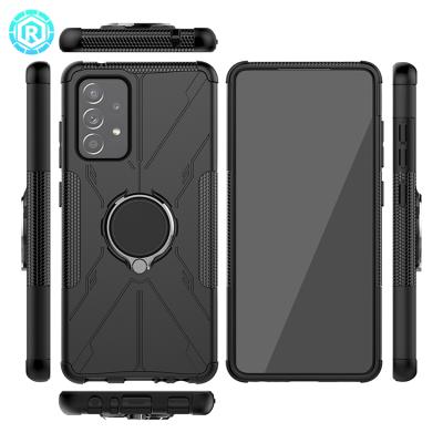 China Anti-drop Case For Samsung a52 Hybrid Rugged Silicone Armor Phone Case Cover For Samsung a52 a72 with 360 Degree Ring for sale