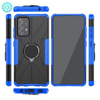 China New Design Finger Ring Hybrid PC TPU Mobile Phone Case For Samsung A52 Unique Kickstand Phone Cover for sale