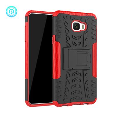 China Shockproof.kickstand.falling Prevention Shine Armor Case Hard PC TPU Plastic Smartphone Case Rugged Back Cover For Samsung C7 pro for sale