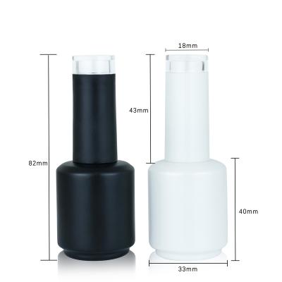 China OEM Wholesale Cosmetic 5ml 8ml 15ml Custom White Empty Glass Bottle For UV Gel Nail Polish With Cap And Brush Nail Polish Bottle for sale