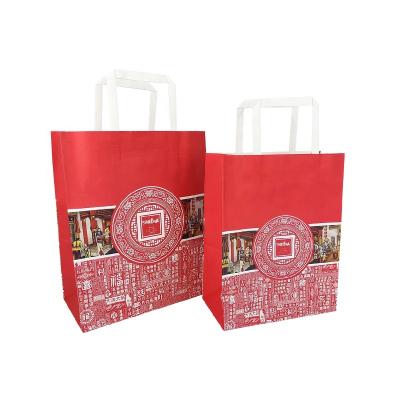 China Recycled Materials Large Compostable Biodegradable Kraft Paper Gift Takeaway Packs And Bag for sale