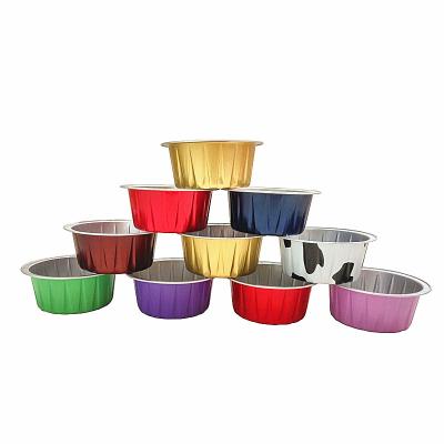 China Food Aluminum Foil Small Cake Baking Tin,Disposable Ramekins Cupcake Baking Cups Containers,Mini Pie Pans Muffin Tins for sale