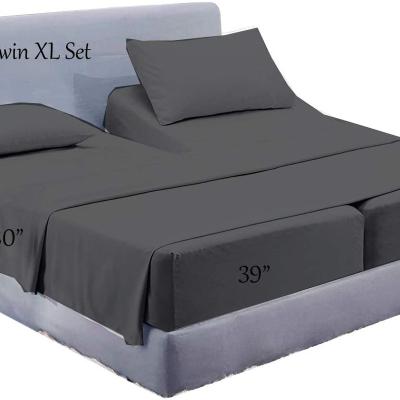 China Disposable Deep Pocket Split King Sheets SK Sheets Set With 2 Fitted Sheets, Flat Sheet, Pillow Cases for sale