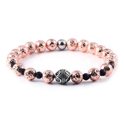 China Natural Stone Stone Bead Crystal Rose Quartz Bead Bracelet Stone Bead Bracelets 8mm Casual/Sporty Natural Stone Bead Wholesale Hot Sale for sale