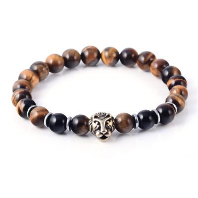 China China wholesale casual/sporty natural stone tiger eye bead bracelet for men and women for sale