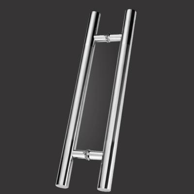 China Modern High Quality Durable Round Bar Stainless Steel Push Glass Door Pull Handle for sale