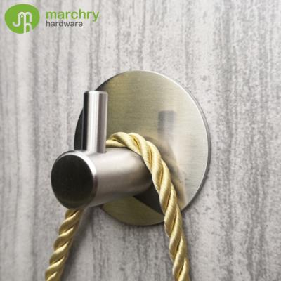 China Modern Durable Popular Self Adhesive Signal Stainless Steel Walk Tower Hat Coat Hook For Bathroom for sale