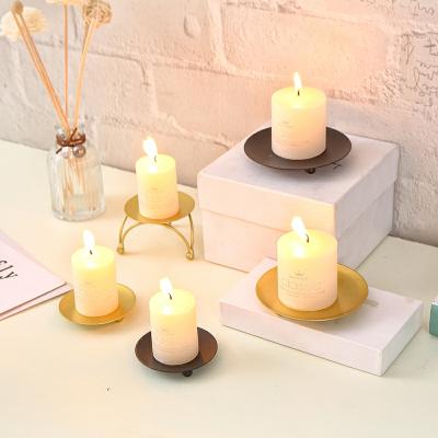 China Who respects the environment. Good quality modern style black round stocked candle tray other metal candle holder for sale