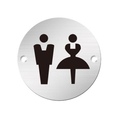 China Modern Male And Female Stainless Steel Restroom Toilet Sign Flat For Home Hotel for sale