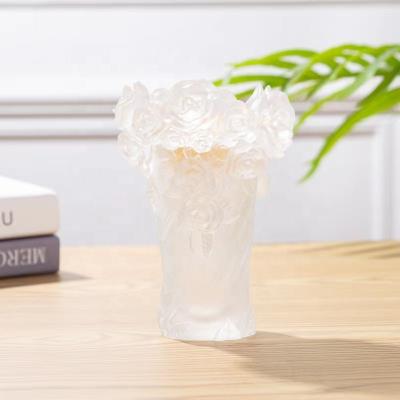 China Arabia Fengming Cheap White Gold Golden Rose Glass Incense Burner Crafts red for decoration or home office for sale