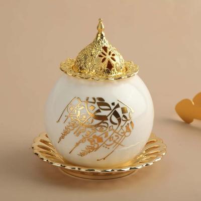 China 2020 New Arabia Hot Sale Design Resin Censer Cup Shape Creative Arabic Censer With Handle for sale