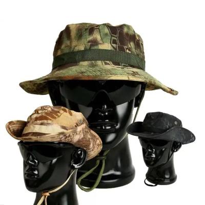 China Outdoor Summer Camouflage Bucket Hat High Quality Outdoor Fishing Rise Camouflage Boonie Hats for sale