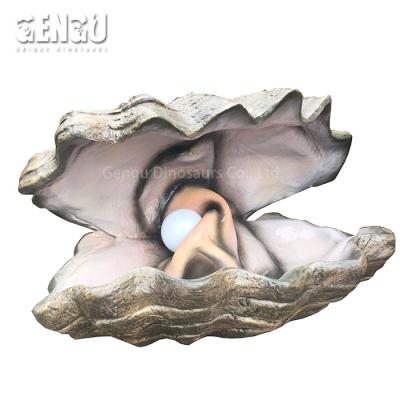 China Pearlescent Model Large Size Clam Outdoor or Indoor Simulation Venue Statue for sale