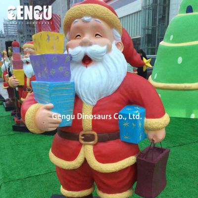 China exterior & Indoor Venue Christmas Decorations Life Size Fiberglass Santa Claus for sale