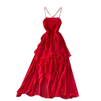 Cina Kedier Minimalist Party Red Spring Sling Dress Women Dresses Maxi Sexy Dress Summer Casual For Women in vendita