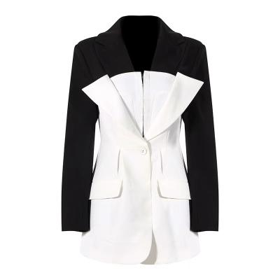 China Kedier A210046# Ladies Blazer Jacket Button Decorated 100% Polyester Woven Weaving Fabric zu verkaufen