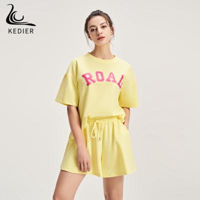 Китай Fashion 2 piece set for women short sleeve slim t shirt +shorts suit female casual streetwear outfits продается