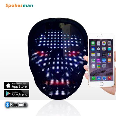 China ABS+PVC+Silicone Adult Electronic 2021 Skull Motorcycle Rhinestone Party Glitter Noise Activated 3/7 Color Led Mask Face Masks With Logo Face for sale