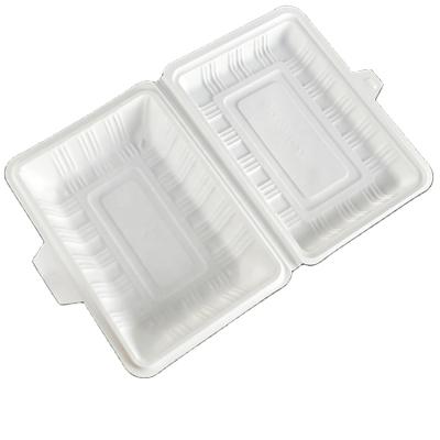 China Disposable Freshness Keeping 3 Compartments Cornstarch Food Container Box PP Clamshell for sale