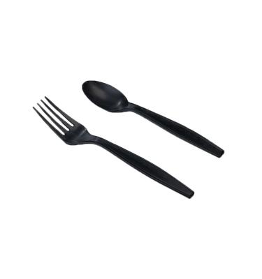 China Western Food Spoon Popular Disposable Items Disposable Black White Long Handle for sale