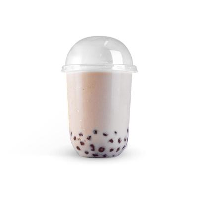 China Pet U Shape 500ml Disposable Disposable Recyclable Plastic Bubble Tea Cup For Beverage for sale