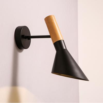 China Decorative modern home hotel near flexible wooden and iron wall light indoor wall lamp for sale