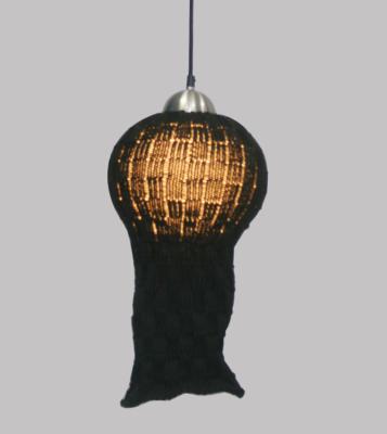 China 2018 Modern Unique Art Woolen Chandelier Black Line Knitted Pendant Light Latest Modern for sale