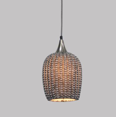 China Modern Art Unique Hand-Woven Vintage Pendant Knitted Pendant Lamp for sale