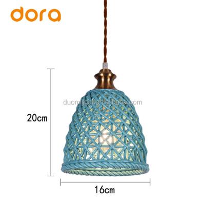 China Modern Unique Art White, Blue Weave Industrial Antique Decorative Ceramic Pendant Lamp for sale