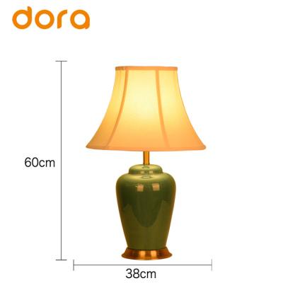 China Lighting Works Hot Selling Chinese Hand Painted Ceramic Table Lamp Hotel Bedside Lighting Nordic Modern Touch Lamps Table Lamps for sale