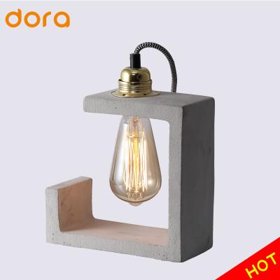 China New Modern DIY Designs Cement Lamp Base With E26 E27 Concrete Bulb Table Lamp for sale