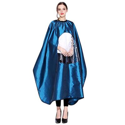 China Professional Salon Hairdressing Nylon Professional Hair Cutting Cape Adults Salon Hairdressers Waterproof Haircut Apron With Transparent Viewing Window for sale