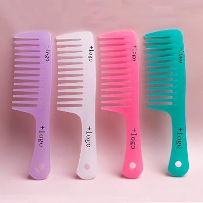 China Large Tooth Plastic Anti-Static Wide Comb Hairdressing Comb White Hairbrush for sale