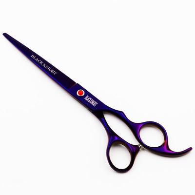 China Professional Hairdressing Scissors DARK KNIGHT HAIR 7 Inch Cutting Barber Shears Pet Scissors Purple Style for sale