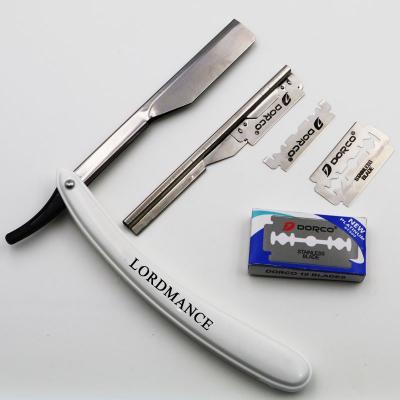 China 1set Stainless Steel Mens Barber Straight Edge Razors Folding Shaving Knife Hair Removal Tools With 10pcs Blades for sale