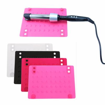 China Silicone Mat For Hair Straightener Curling Iron Protector Heat Resistant Hair Styling Adapter Salon Styling Straightener Tool for sale