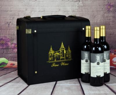 China Low MOQ Handmade Customized LOGO Wholesale Large Capacity Premium 6 PCS Wine Box Set With Handle for sale