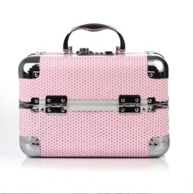 China Durable Multi-Storey Makeup Box Suitcase Beauty Makeup Organizer Professional Cosmetic Case With Coded Lock for sale