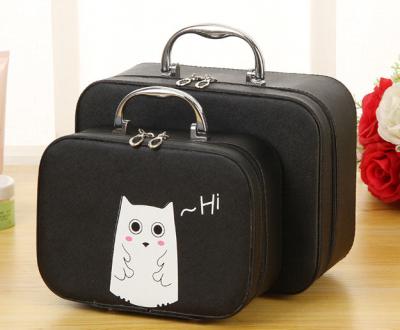 China Hot Selling Durable Custom Waterproof Brushes Cute Cartoon Print Medium Tote Cosmetic Bags For Travel for sale