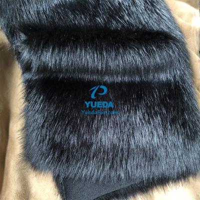 China Toy FAUX HEAVY BLACK FOX FUR [YUEDA Fur Factory], BLACK FOX FAUX FUR, LONG HAIRED FUR FABRIC for sale