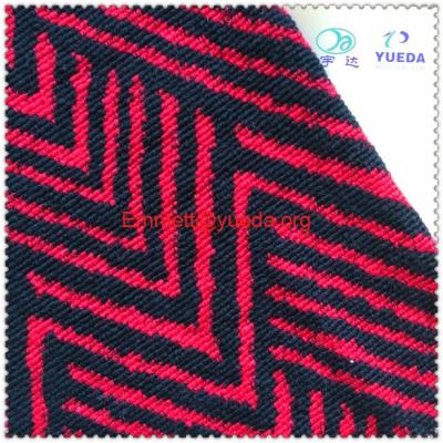 China Plain RED BLACK COLOR Herringbone Jacquard Knit Boiled Wool Fabric For Overcoat for sale