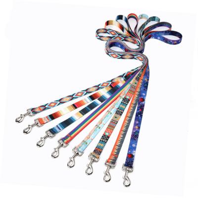 China New Fashion Pet Products Dog Collar Viable Pull Rope National Wind Stripe Forest Pattern Polyester Cotton Printing for sale