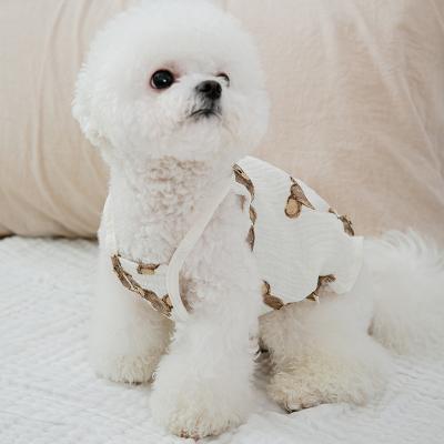 China Summer Style Spring and Summer Style Bear Dog Small Cotton Hemp Sling Cat Vest Slim Korean Cute Dog Milk Viable Pet Clothes for sale