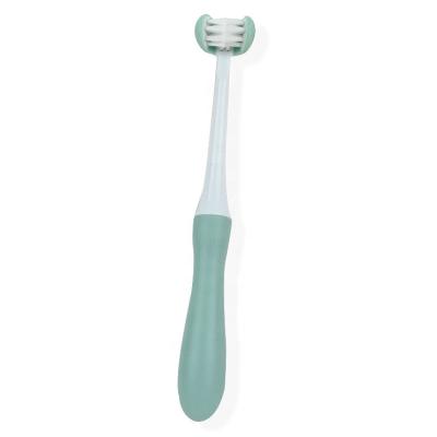 China Battery Best-selling Novelty Three Faced Toothbrush Children Manual Toothbrush for sale