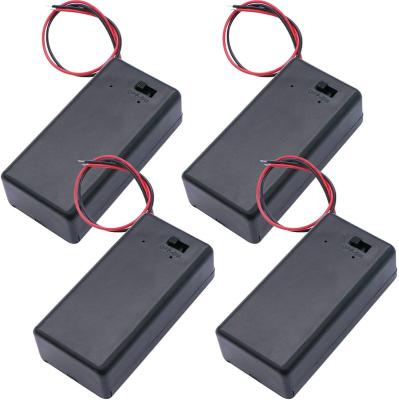 China Putting Battery Battery Connector Wires AA AAA Shell Cover 9V Battery Case Holder With Switch for sale