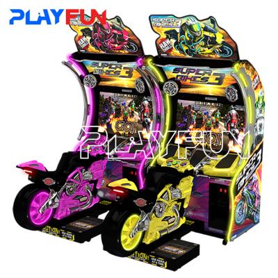 China Unis superbike 3 munten bediende spelmachine motor racing game videogame machine Te koop