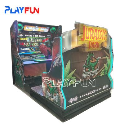 China Playfun Kids Coin Operated full motion Jurassic Park  Simulator Arcade Video Gun shootings Game Machine Indoor Park Elec for sale