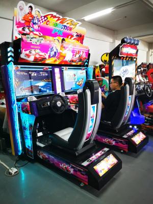 China Munt bediende Simulator 32'' scherm Twins Overrun arcade racing car game machine Te koop