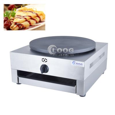 China Hotel Stainless Steel Crepe Griddle Pancake Machine Single Plate Commercial Cast Iron LPG Gas Crepe Maker for sale